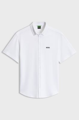 Regular-fit shirt in cotton jersey, White