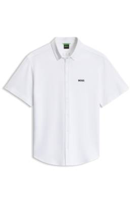 Boss Regular-fit shirt in cotton jersey casual skjortor herr – bild 4