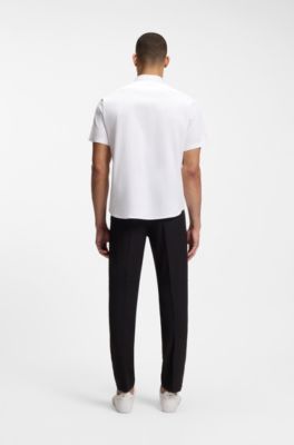 Regular-fit shirt in cotton jersey, White