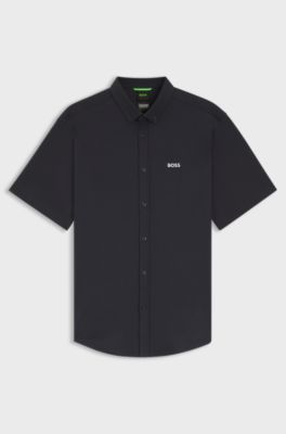 Regular-fit shirt in cotton jersey, Dark Blue