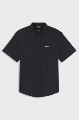 Regular-fit shirt in cotton jersey, Dark Blue