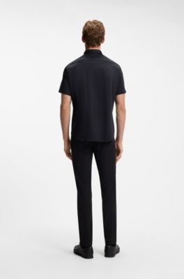 Regular-fit shirt in cotton jersey, Dark Blue
