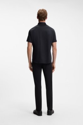 Boss Regular-fit shirt in cotton jersey långärmade t-shirts herr – bild 3