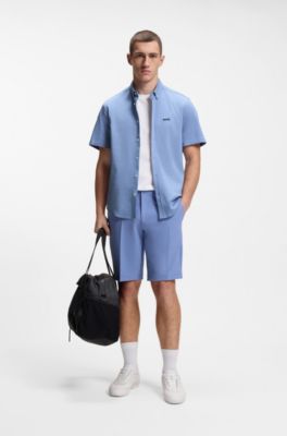 Regular-fit shirt in cotton jersey, Light Blue