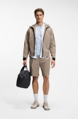 Regular-Fit Hemd aus knitterfreiem Baumwoll-Jersey, Hellblau