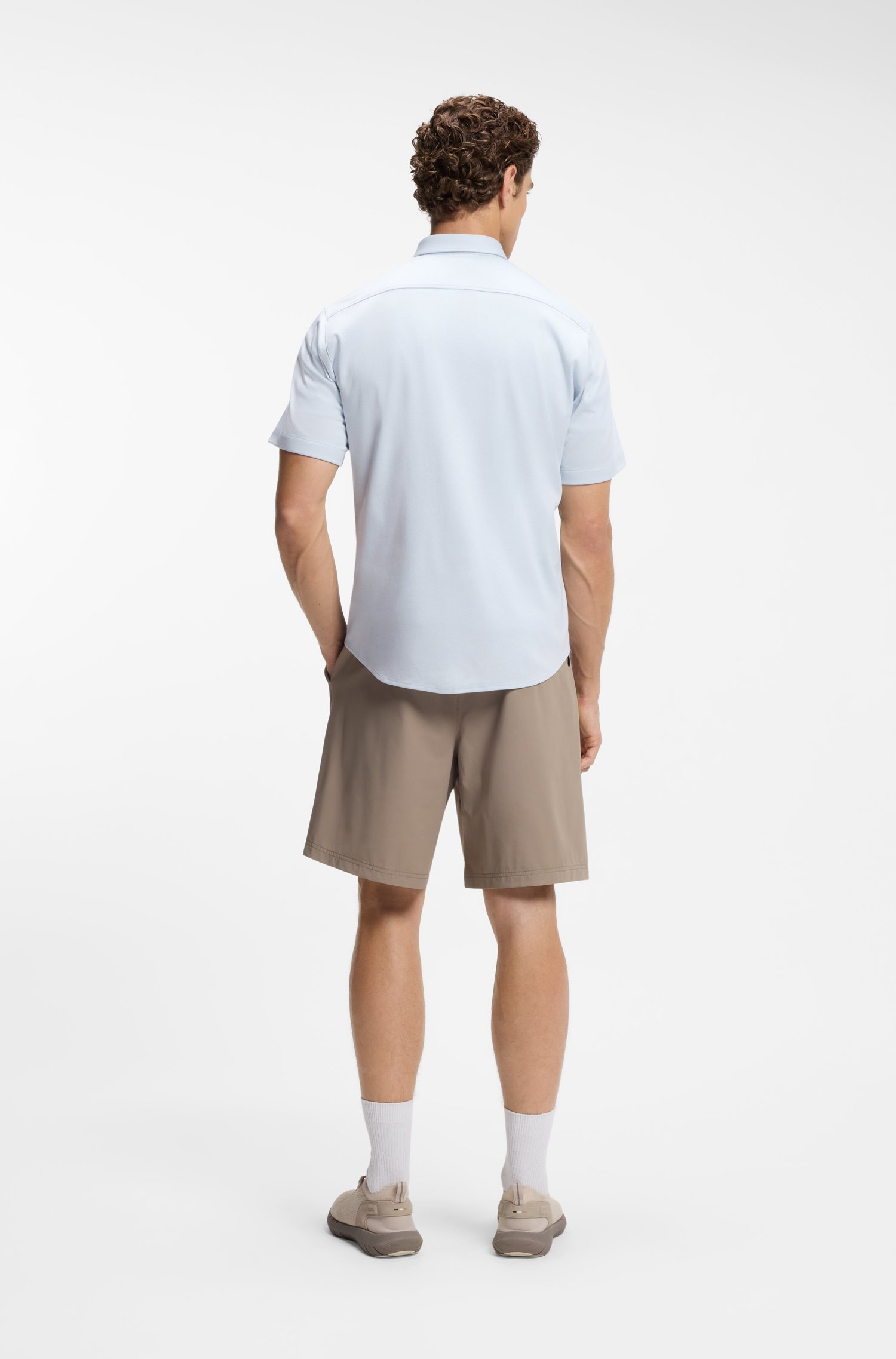 Boss Regular-fit shirt in cotton jersey skjortor & blusar herr – bild 3