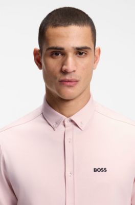 Regular-fit shirt in cotton jersey, Light Orange