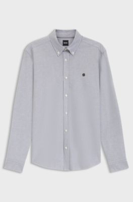 Regular-fit shirt in Oxford cotton, Light Green