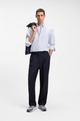 Regular-fit shirt in Oxford cotton, Light Blue