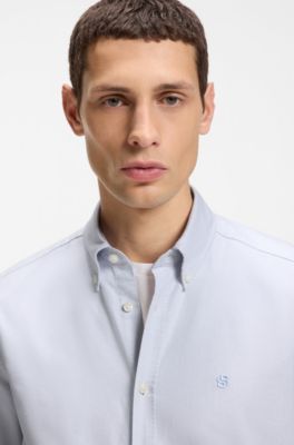 Regular-fit shirt in Oxford cotton, Light Blue