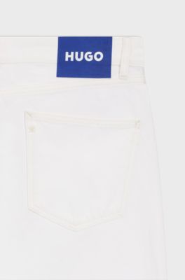 Regular-fit jeans in white denim, Natural