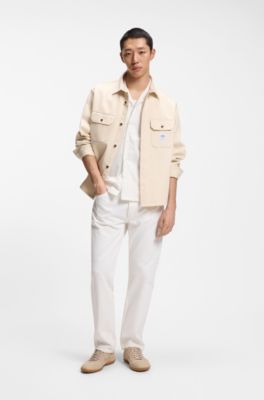Regular-fit jeans in white denim, White
