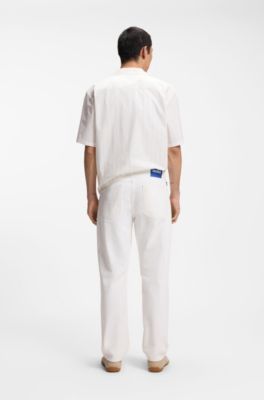 Regular-fit jeans van wit denim, Wit