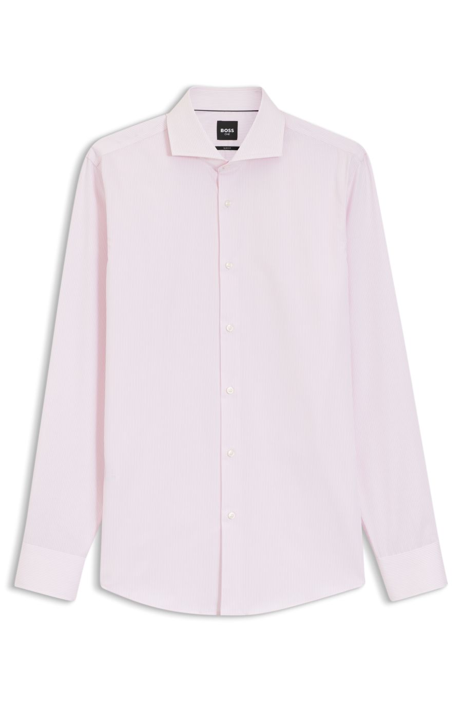 BOSS Structured Cotton Shirt — Dark Navy