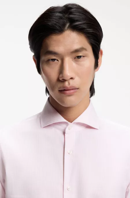 Chemise Slim en twill de coton à rayures