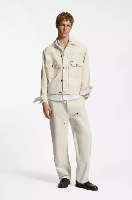 Loose-fit jeans in ecru denim