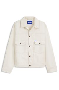 Relaxed-fit trucker jacket in ecru denim, Natural