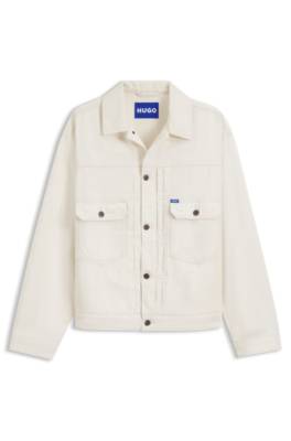 Relaxed-fit trucker jacket in ecru denim 1