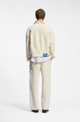 Relaxed-fit trucker jacket in ecru denim, Natural