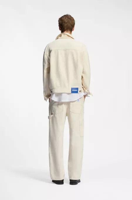 Relaxed-fit trucker jacket in ecru denim
