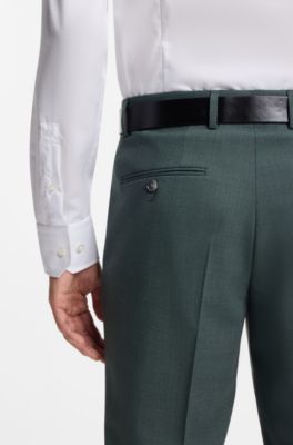 Slim-fit shirt in wrinkle-resistant structured cotton, White