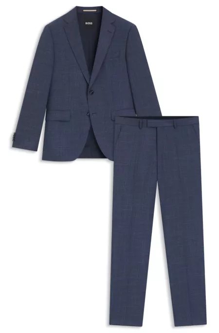 Two-piece regular-fit suit in patterned stretch cloth