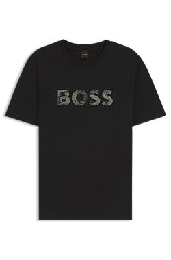 Cotton-jersey T-shirt with logo print