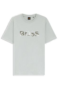 Cotton-jersey T-shirt with logo print