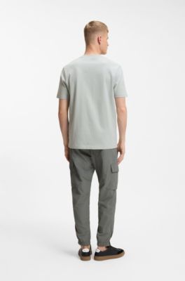 Cotton-jersey T-shirt with logo print, Silver