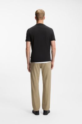 Cotton-jersey T-shirt with logo artwork, Black