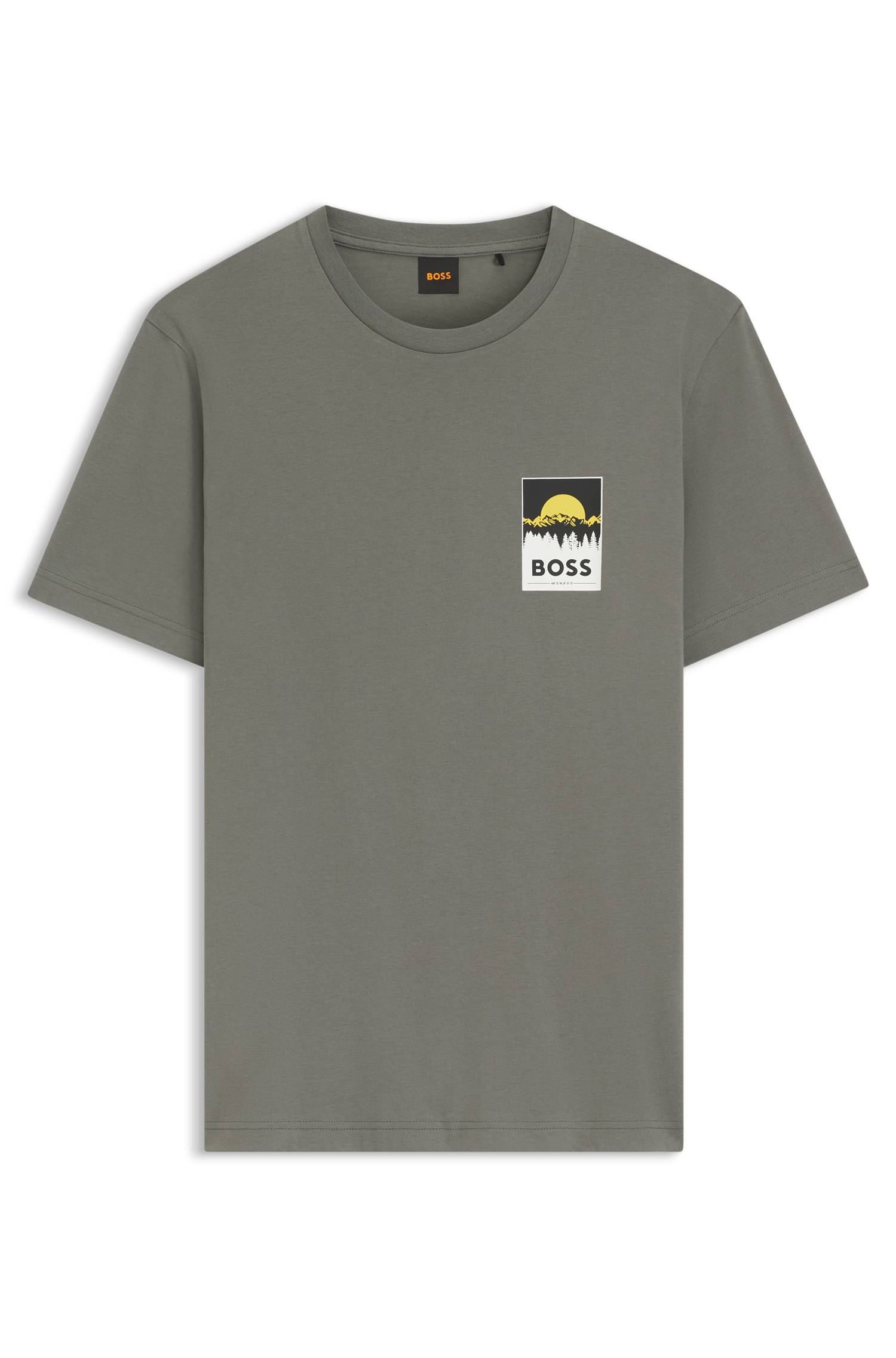 Boss Cotton-jersey T-shirt with logo artwork herr – bild 4