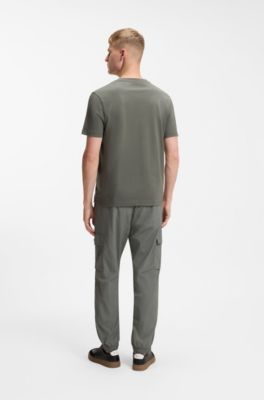 T-shirt in jersey di cotone con grafica con logo, Grigio