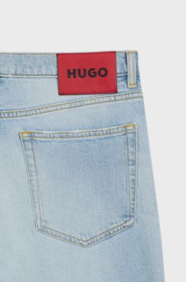 Extra-slim-fit jeans in bright-blue stretch denim, Light Blue
