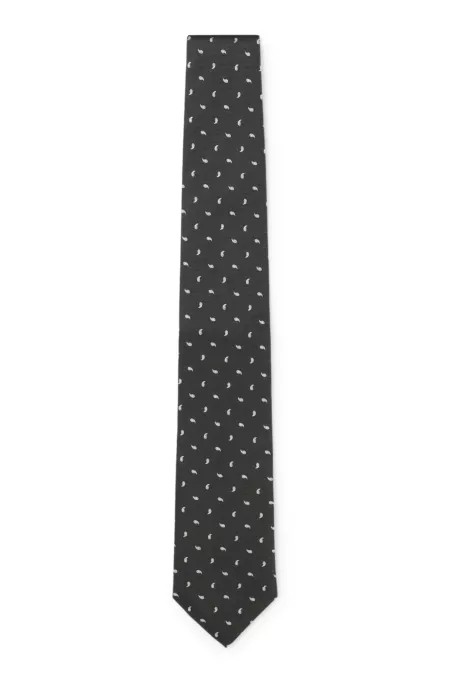Silk tie with micro paisley pattern