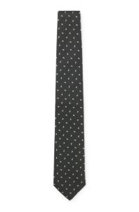 Silk tie with micro paisley pattern, Green Patterned