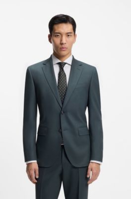 Silk tie with micro paisley pattern, Green Patterned