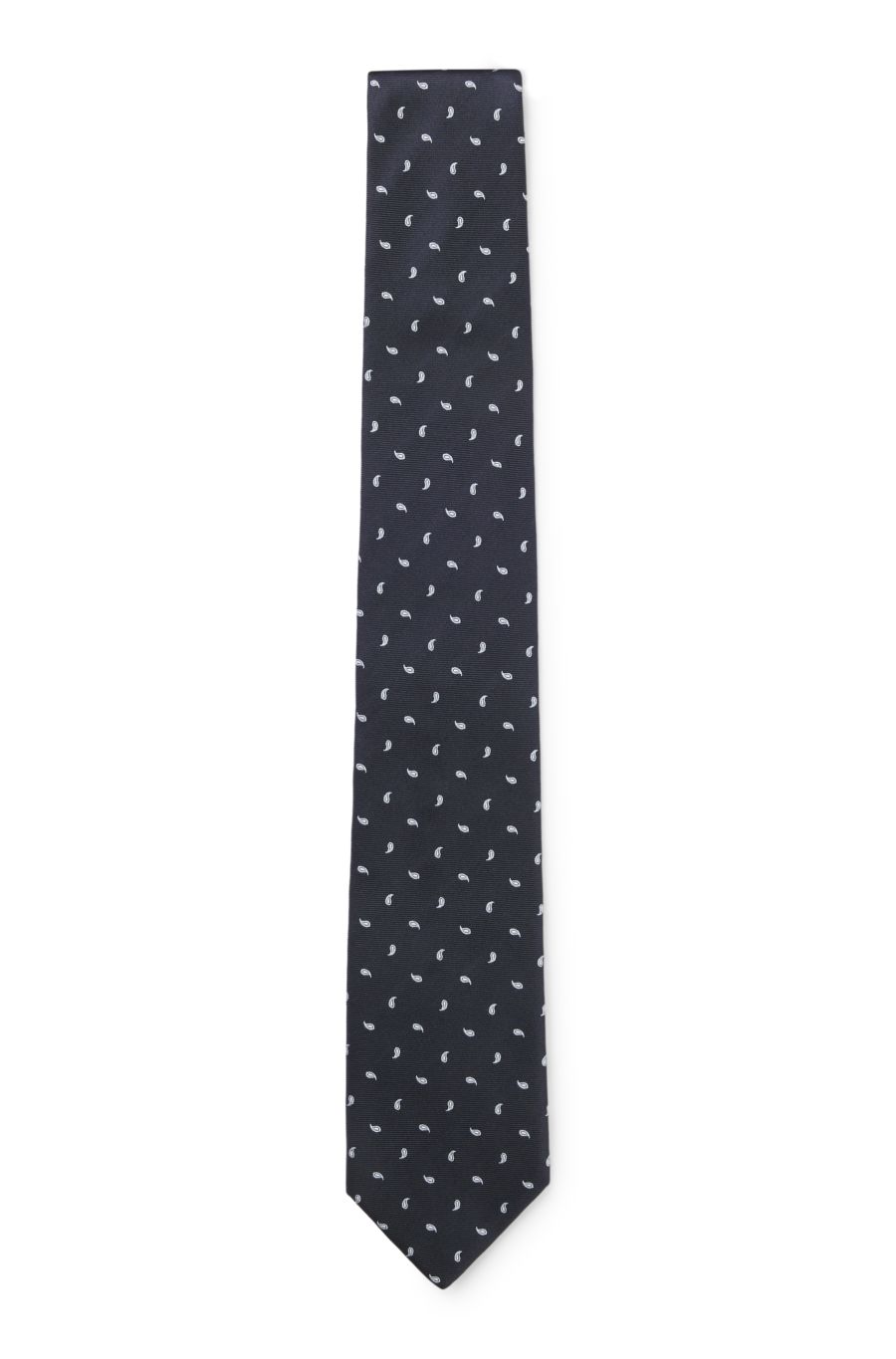 BOSS Silk Tie with Micro Pattern — Dark Blue
