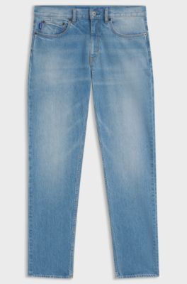 Jeans slim fit in denim azzurro, Celeste