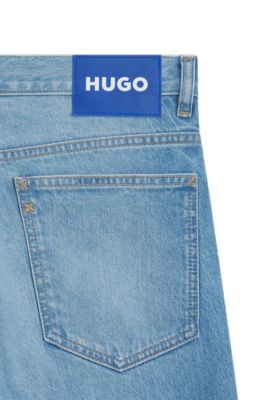 Slim fit-jeans i ljusbl&aring; denim, Ljusbl&aring;