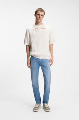 Slim fit-jeans i ljusbl&aring; denim, Ljusbl&aring;