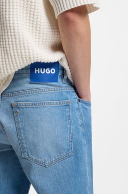 Slim fit-jeans i ljusbl&aring; denim, Ljusbl&aring;