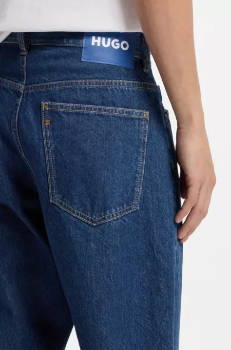 Baggy-fit jeans in vintage-blue denim