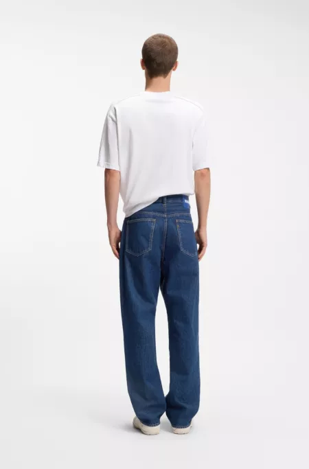 Baggy-fit jeans in vintage-blue denim