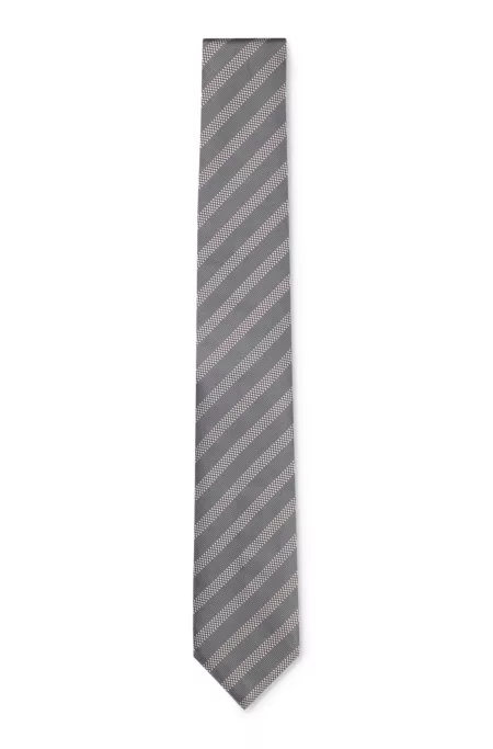 BOSS ONE Silk tie with diagonal stripes