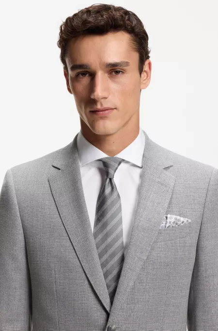 BOSS ONE Silk tie with diagonal stripes