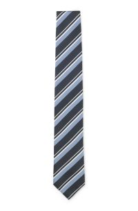 Silk tie with diagonal stripes, Blue Patterned