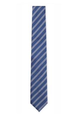 Silk tie with diagonal stripes, Light Purple