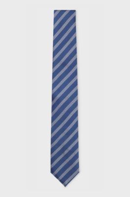 BOSS ONE Silk tie with diagonal stripes, Light Purple