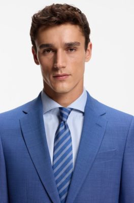 BOSS ONE Silk tie with diagonal stripes, Light Purple