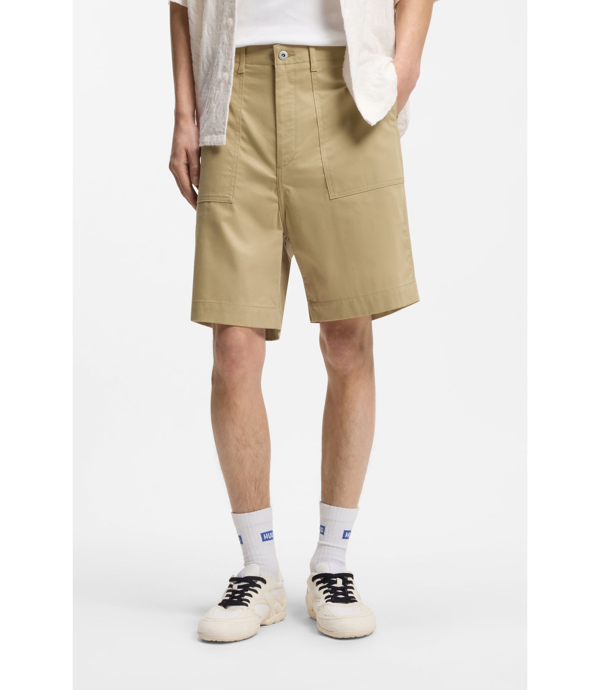 Shorts aus merzerisierter Baumwoll-Canvas